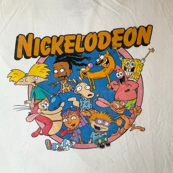 Nickelodeon Women Short Sleeve T-shirt Size M,White,Cartoon Characters SpongeBob - Picture 5 of 7